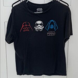 Star Wars Kids Black Tee with Red, White, and Blue Graphics